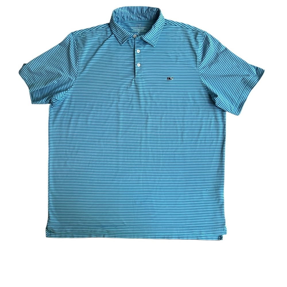 Vineyard Vines Men’s XL Performance Polo | Blue Stripe